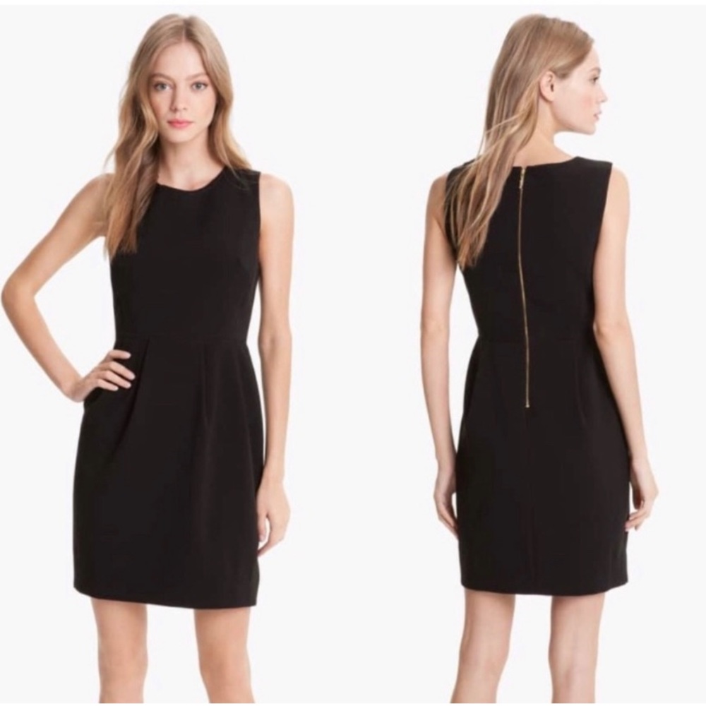 Kate Spade Tiff Pleated Sheath Dress in Black Size 10